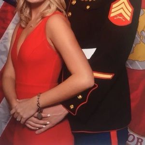 Red floor length dress SOLD